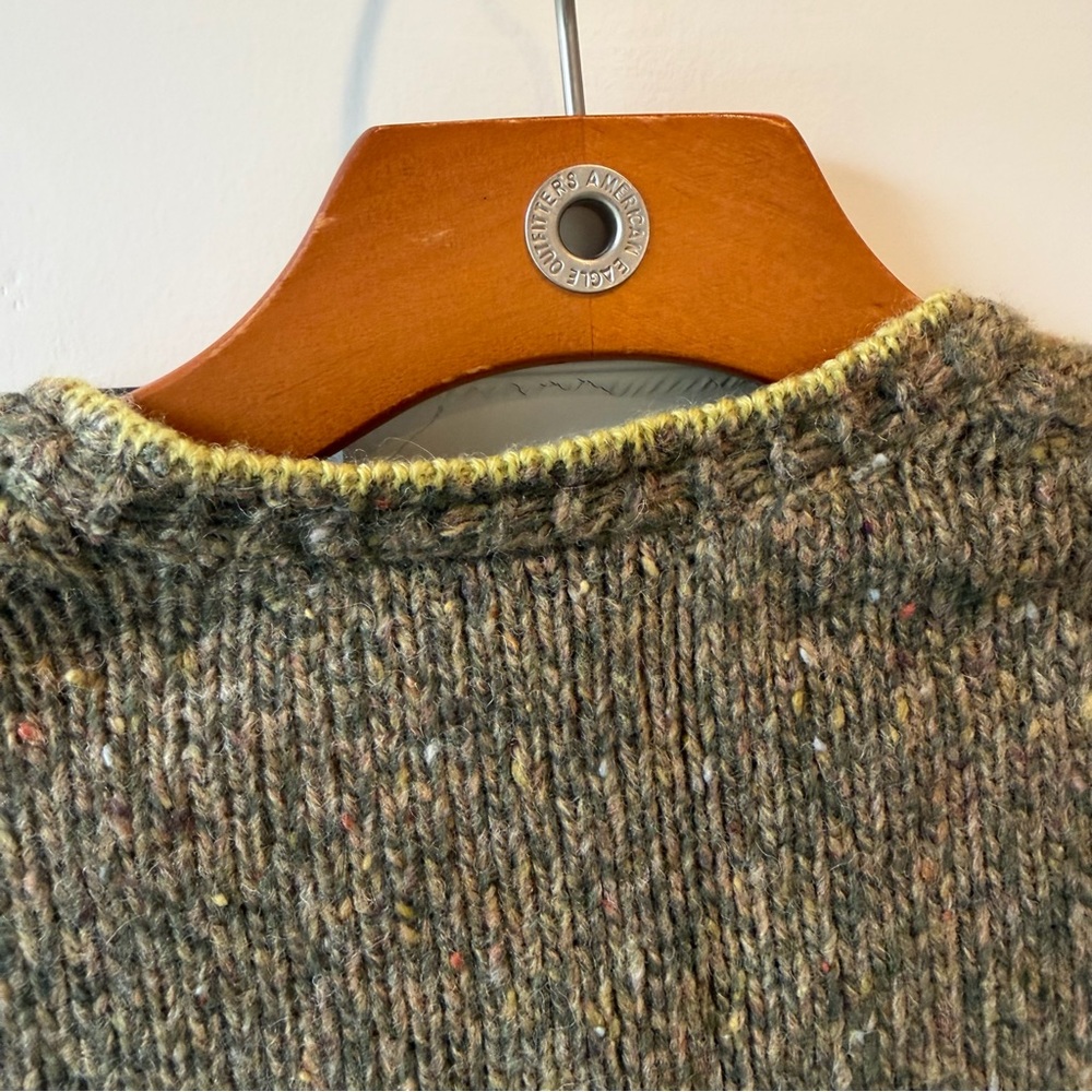 Vintage Talbots Cardigan Sweater Wool Angora Green Pocket Grandma Snap Closure M - Picture 8 of 11
